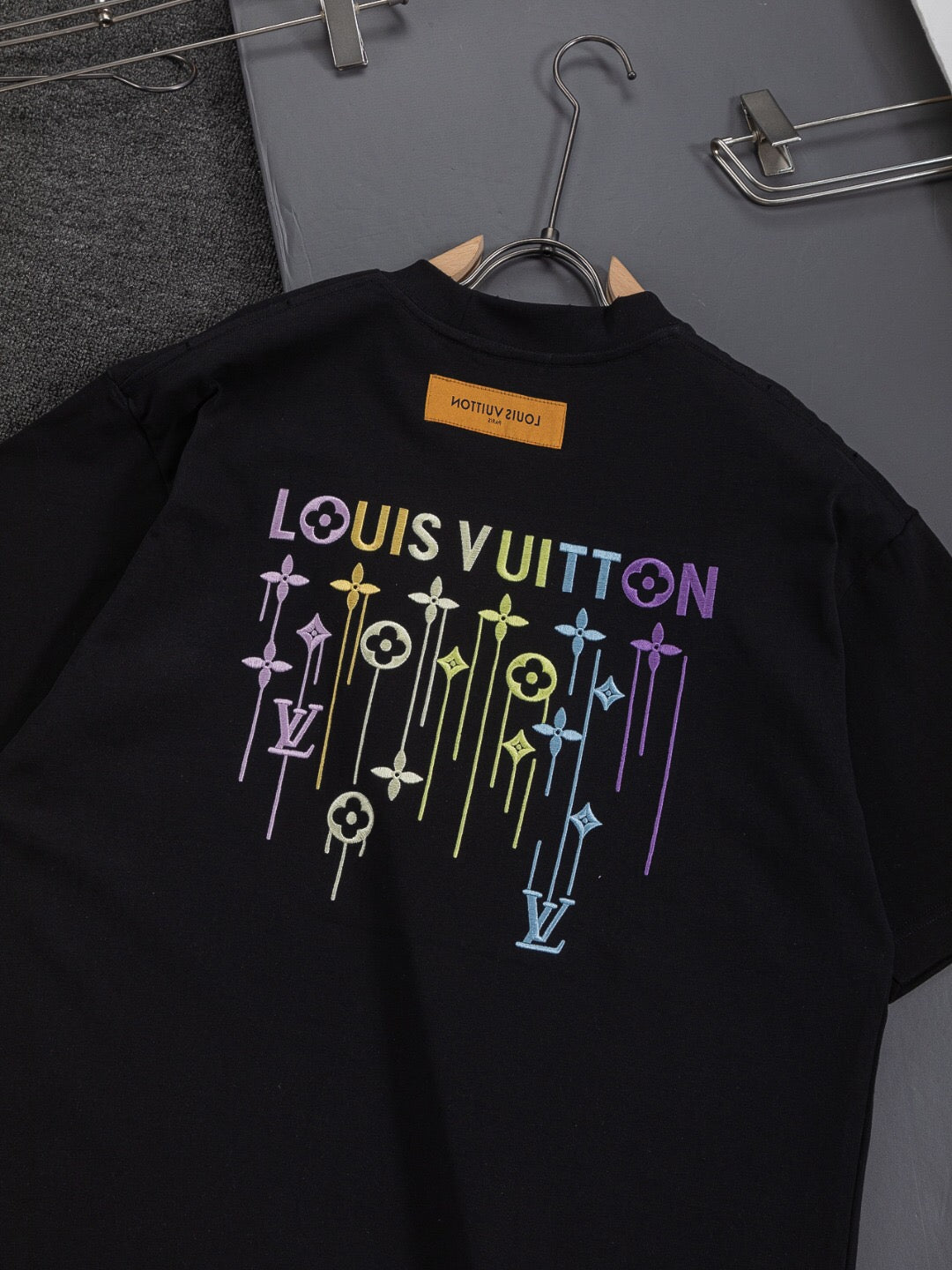 LV 26A Short-Sleeve T-Shirt Black Multicolor Cotton 405640