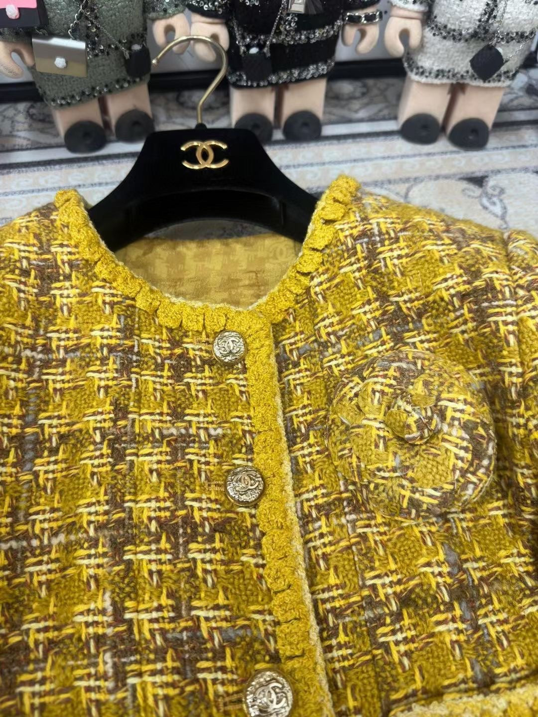 CC  Long Coat Dress Yellow Wool Cotton 251966