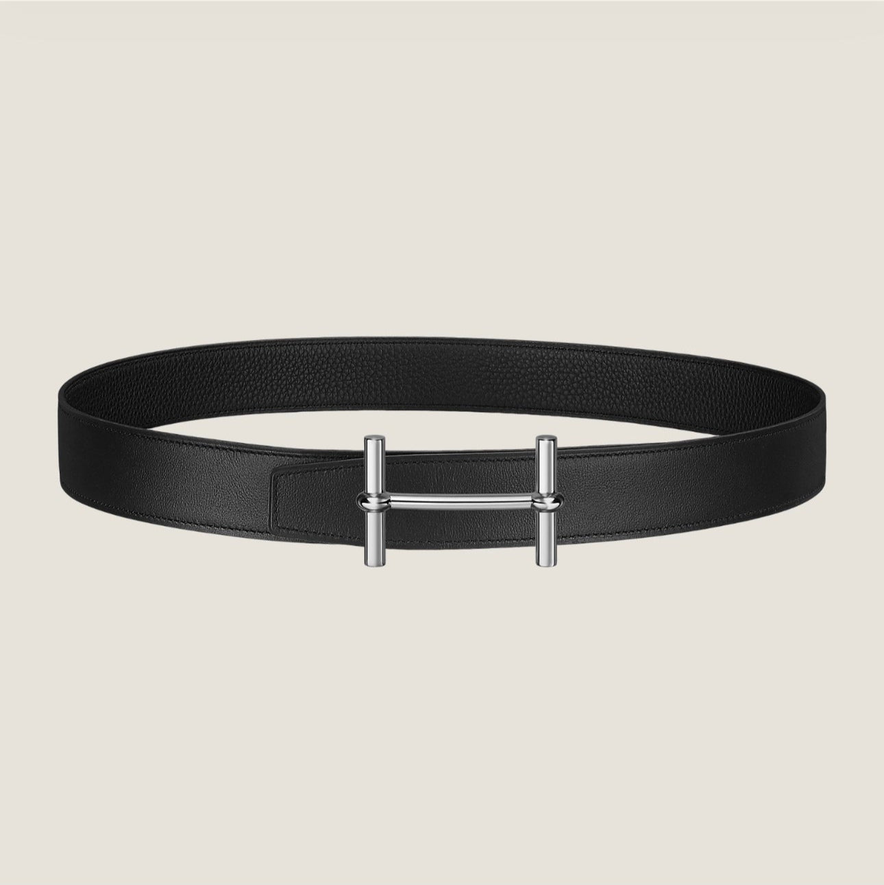 HM H d'Ancre Buckle Belt 32mm Black Leather 187772