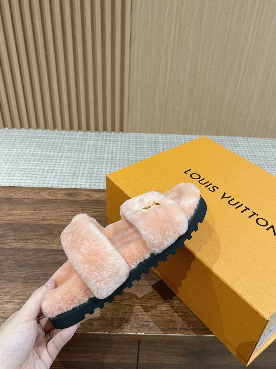 LV Sunset Flat Comfort Mule Pink Wool