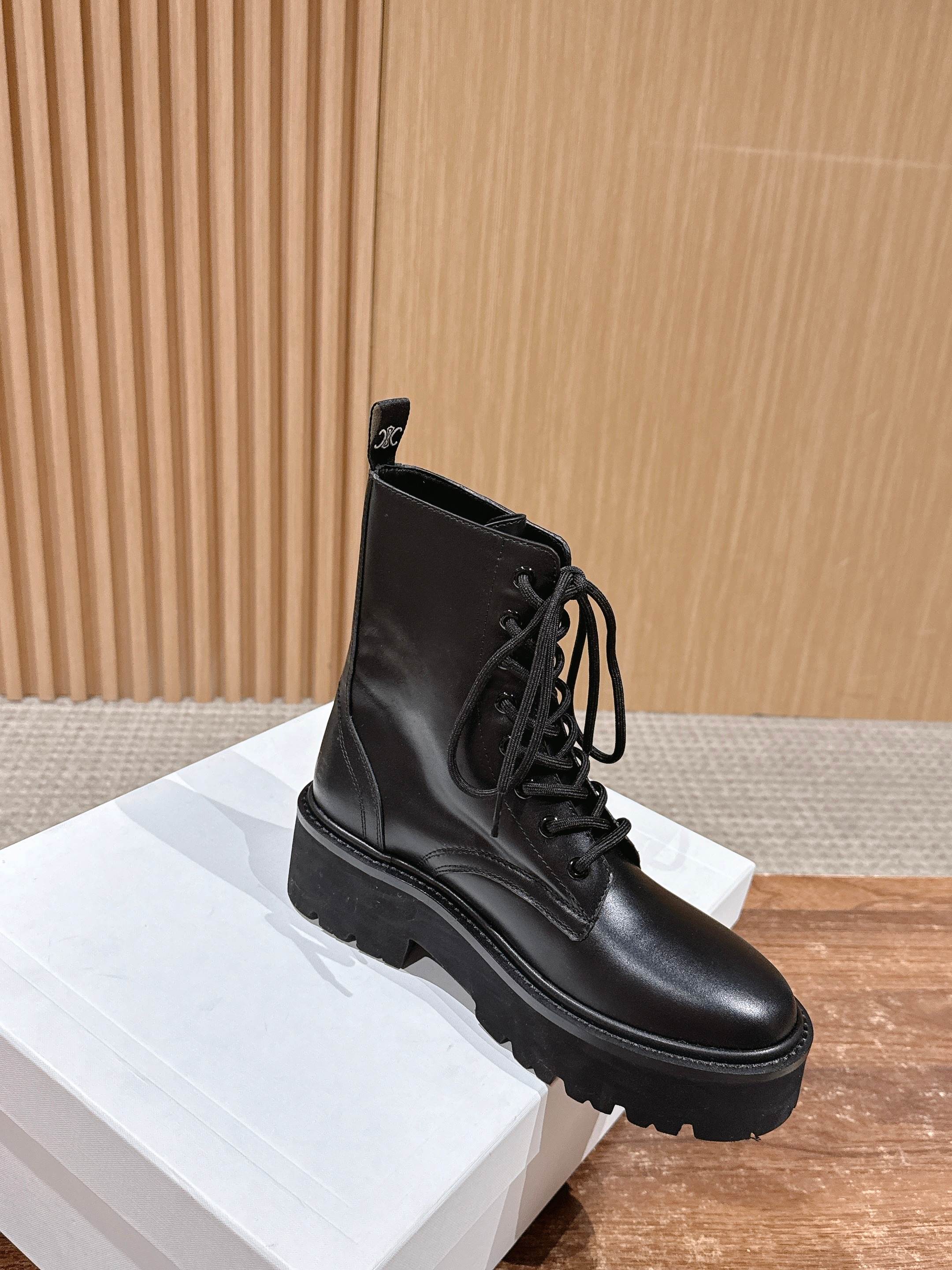 Celine 25 Boot Black Calfskin 554009