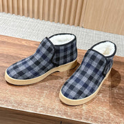 Miumiu 25 Plaid Slip-on Boot Blue Mix White Suede Wool 553703