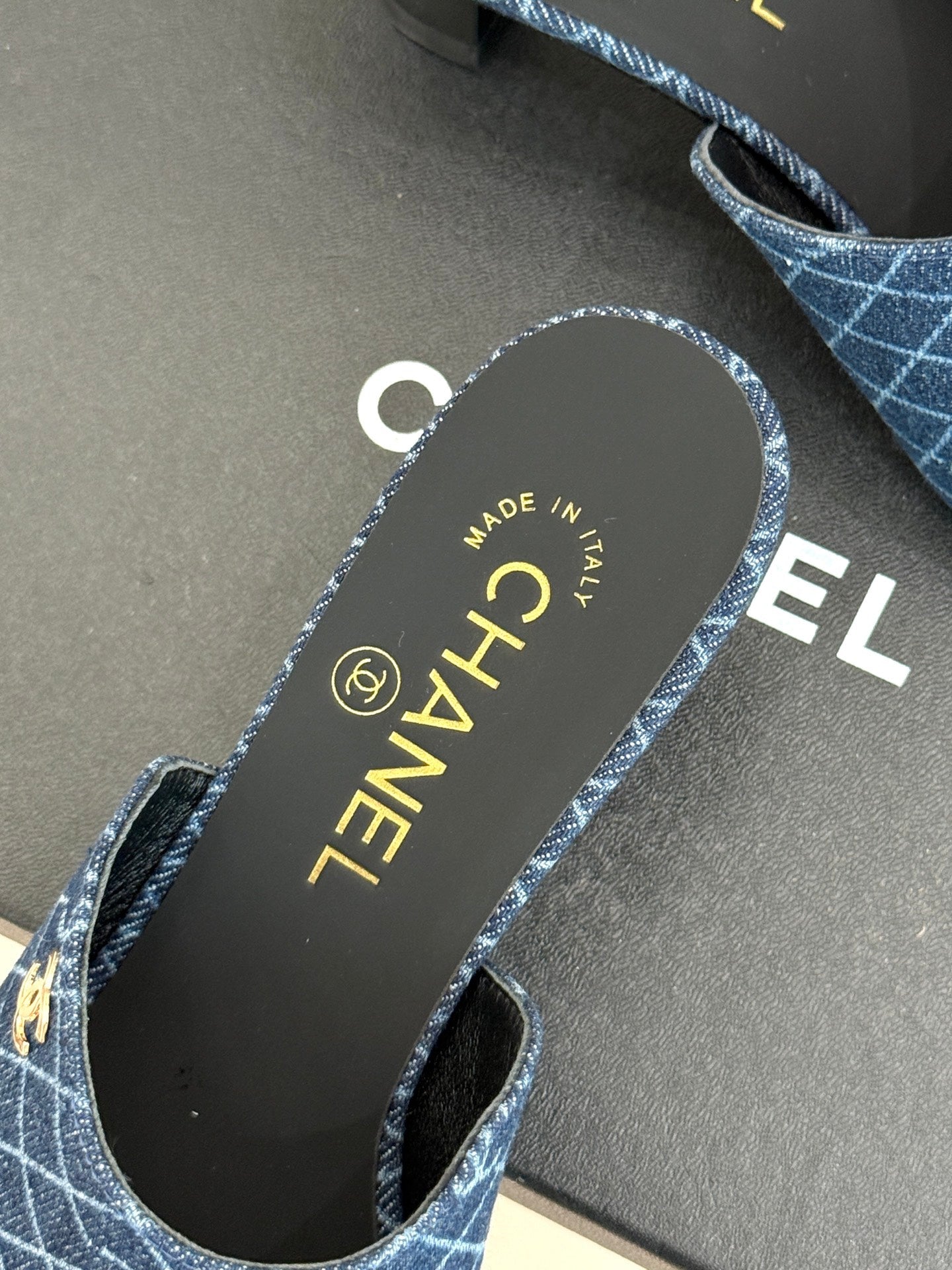 CC 26 Sandal Blue Denim Fabric Sheepskin 609964