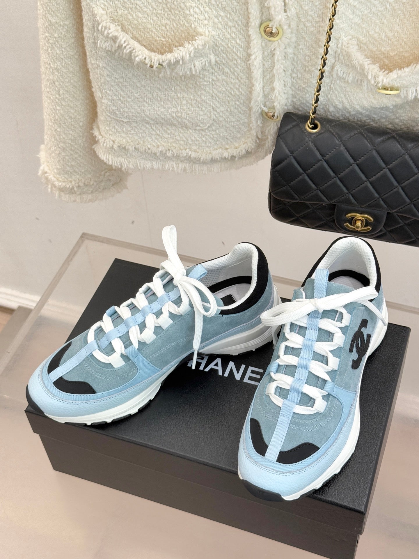 CC 26 Sneaker Blue mix Black White Suede Calfskin 610011