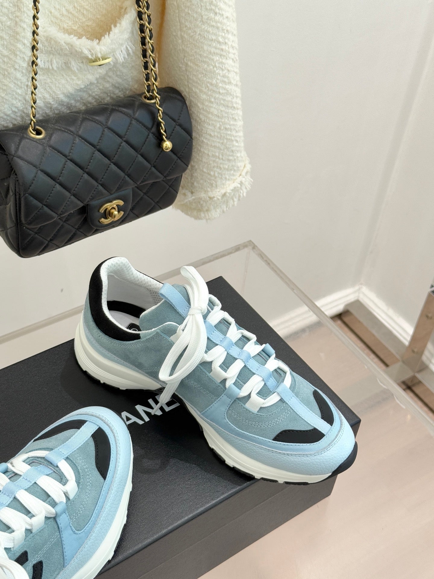 CC 26 Sneaker Blue mix Black White Suede Calfskin 610011