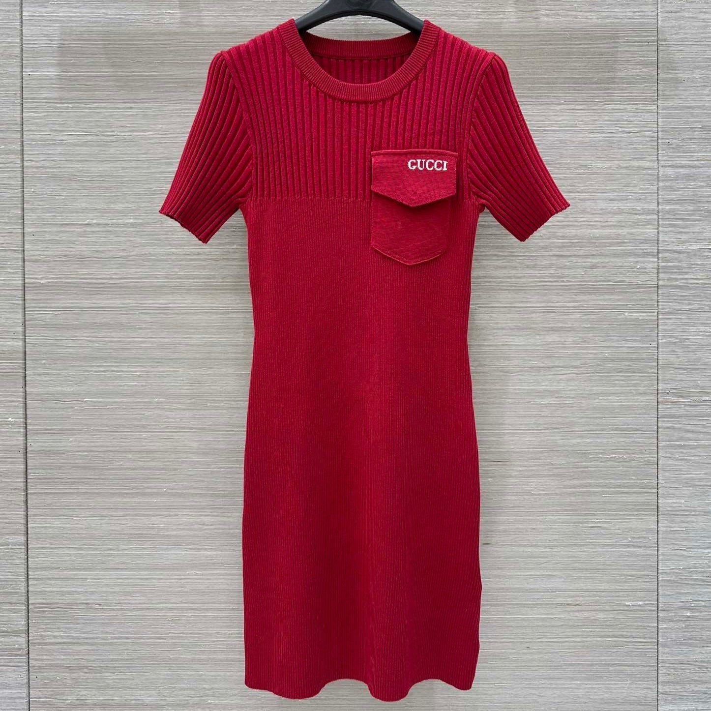 Gucci 25 Knitted Dress Red Viscose