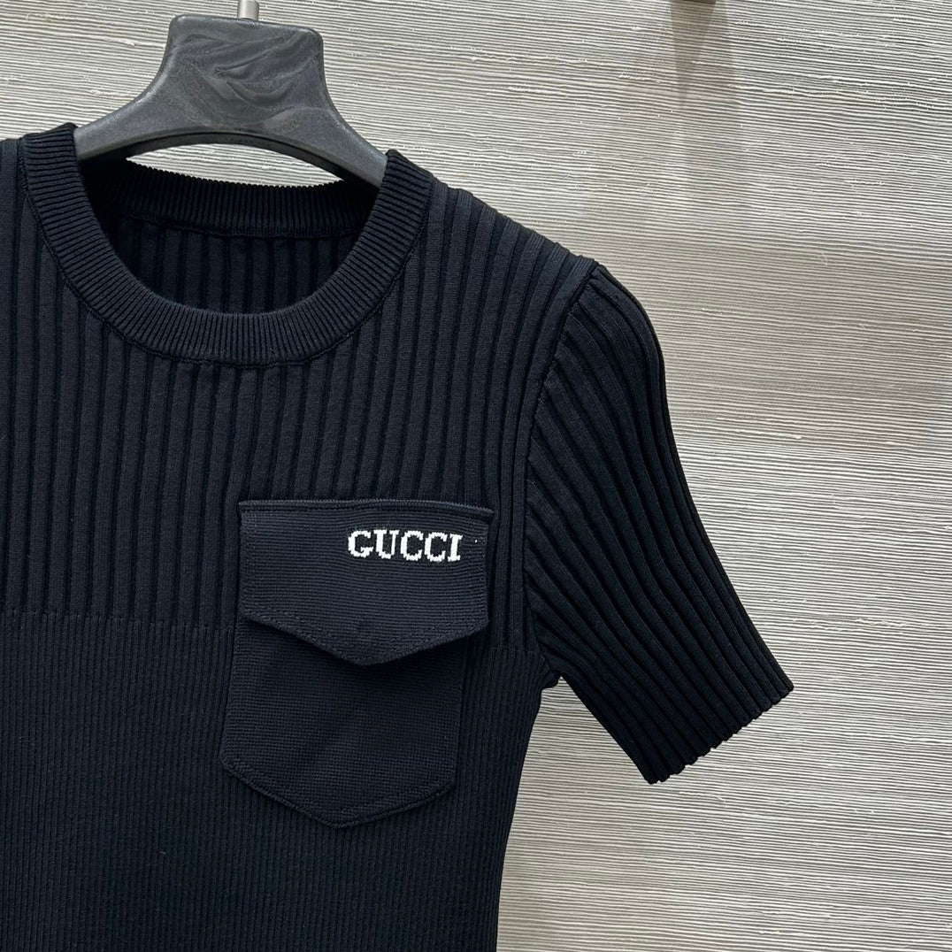 Gucci 25 Knitted Top Black Viscose