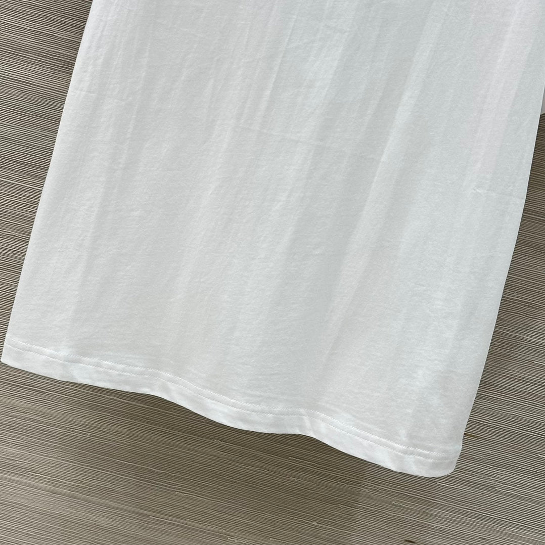 Loewe Floral Embroidered Short-sleeved T-shirt White Cotton