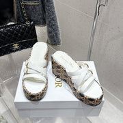 CD 26s Platform Sandal 65 White Black Beige Monogram Leather 636350