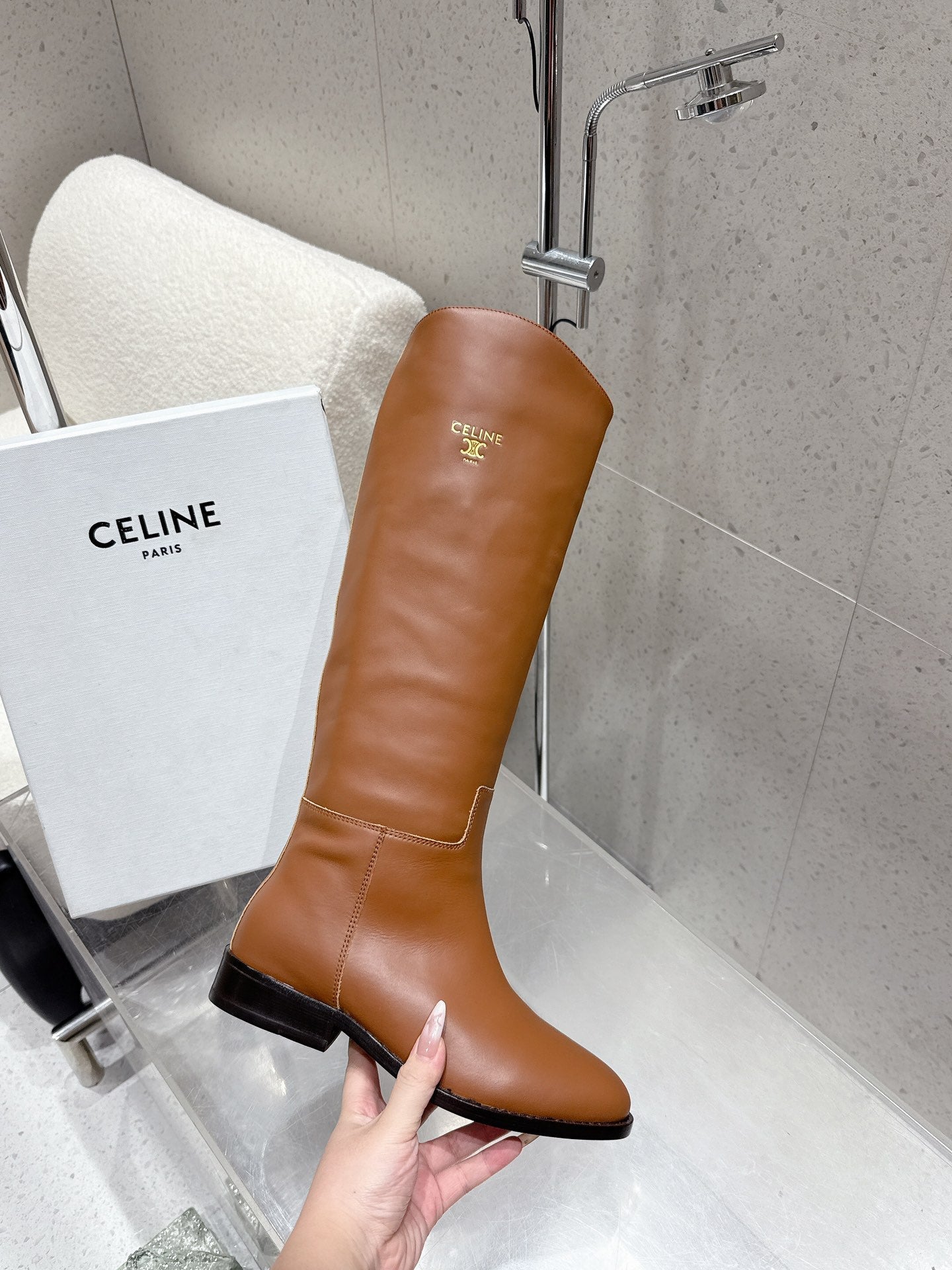 Celine 25 Boot Brown Cowhide 554198
