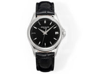 Patek Philippe Calatrava 37mm Black Dial Black Leather Strap