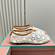 floaty flat mocassin sliper white fabric