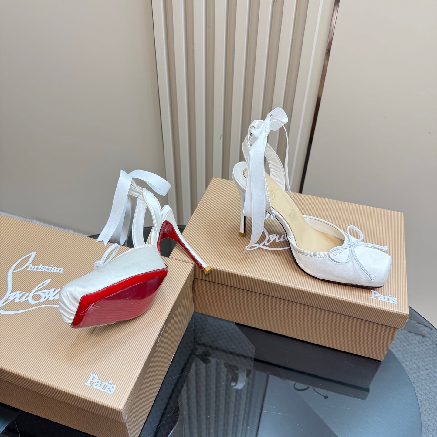 CL 25C Cassia Lace Up 100mm White Silk 215857