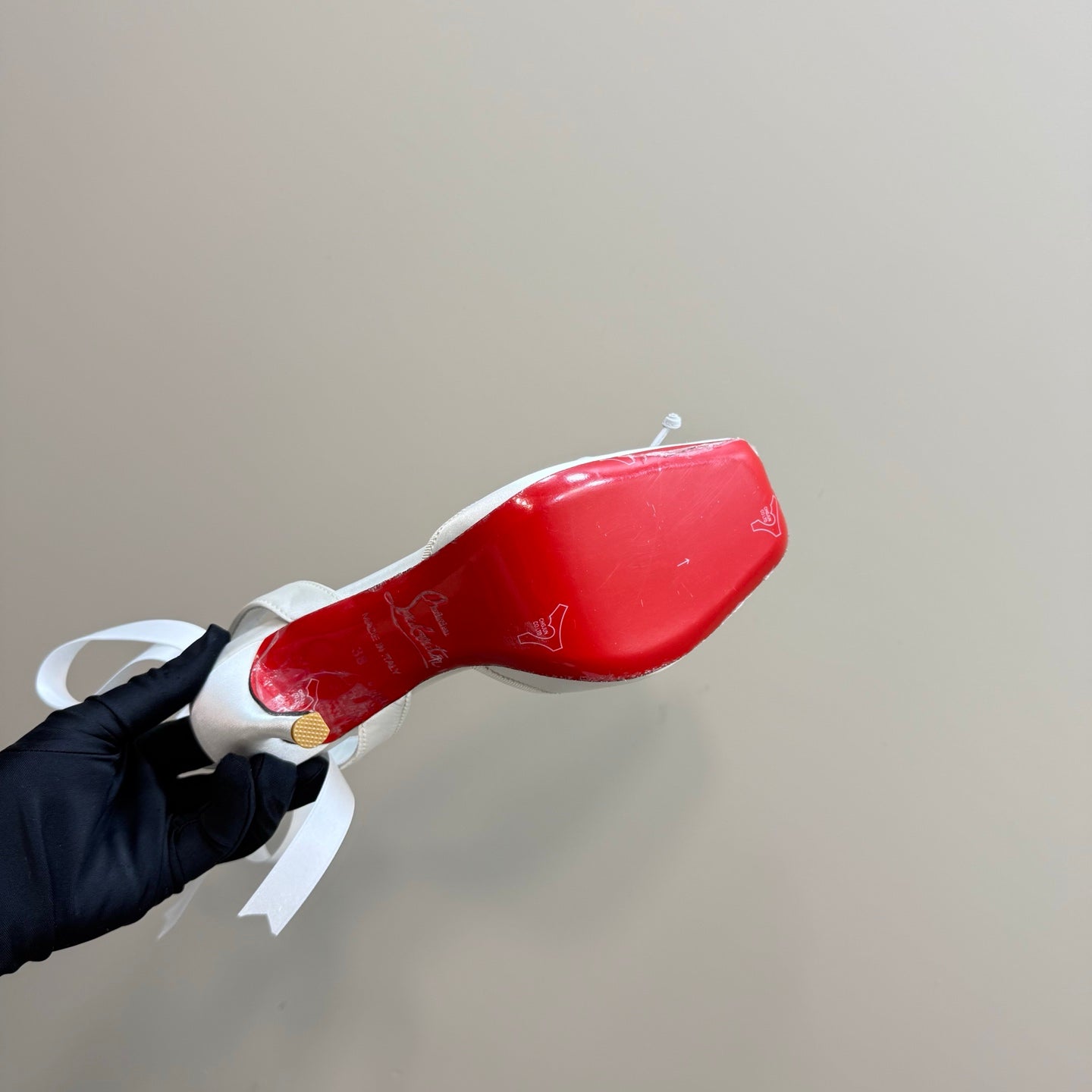 CL 25C Cassia Lace Up 100mm White Silk 215857