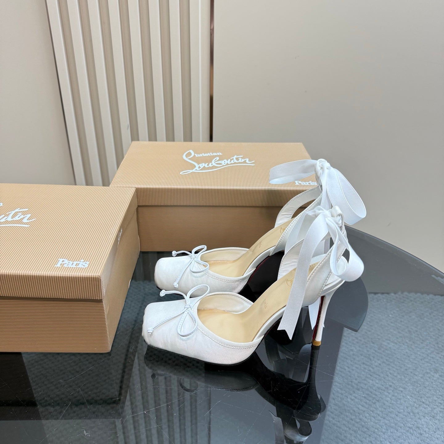 CL 25C Cassia Lace Up 100mm White Silk 215857