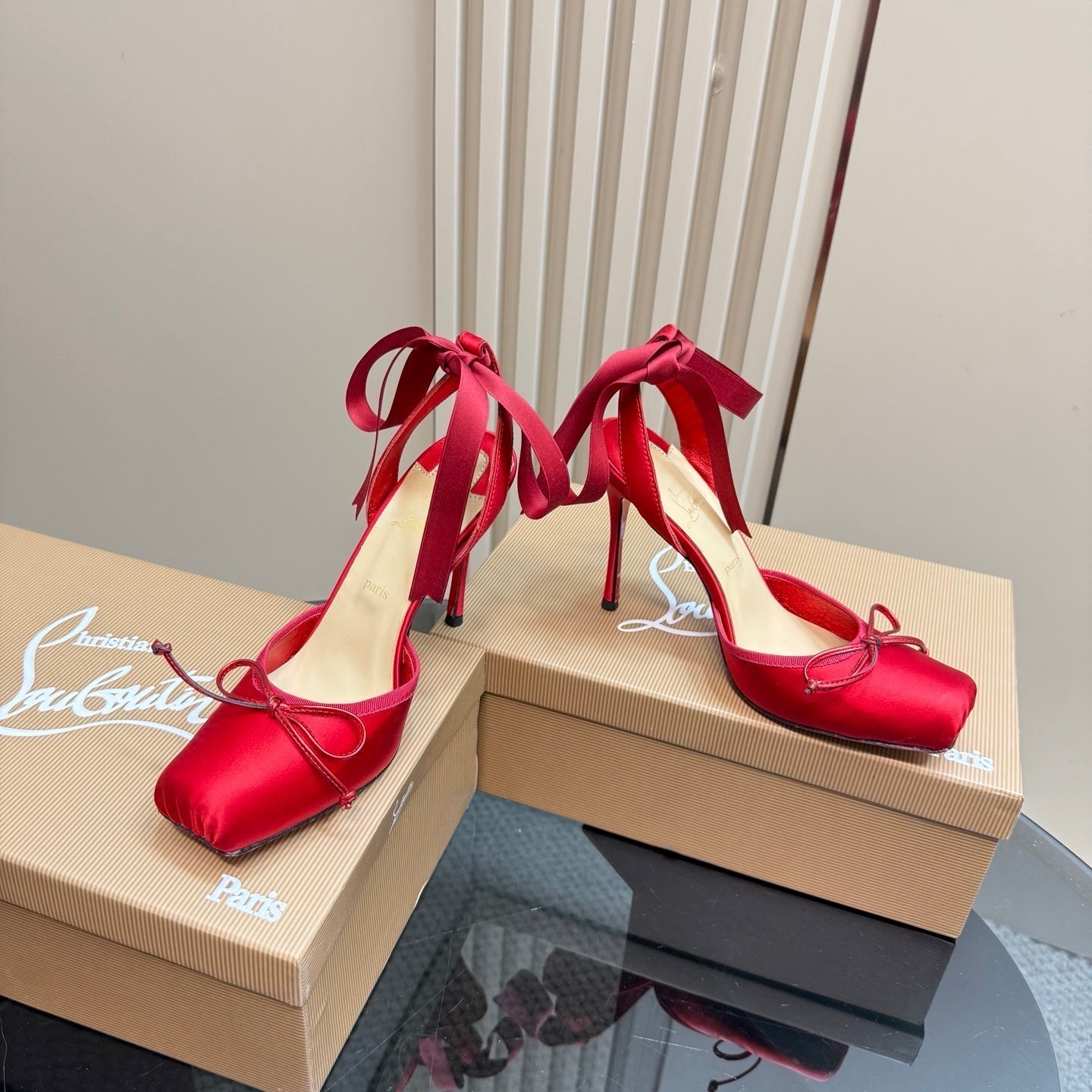 CL 25C Cassia Lace Up 100mm Black Silk 215858