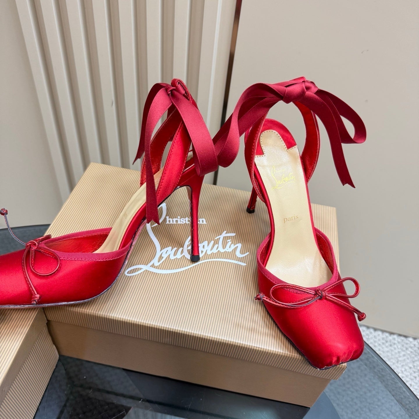 CL 25C Cassia Lace Up 100mm Black Silk 215858