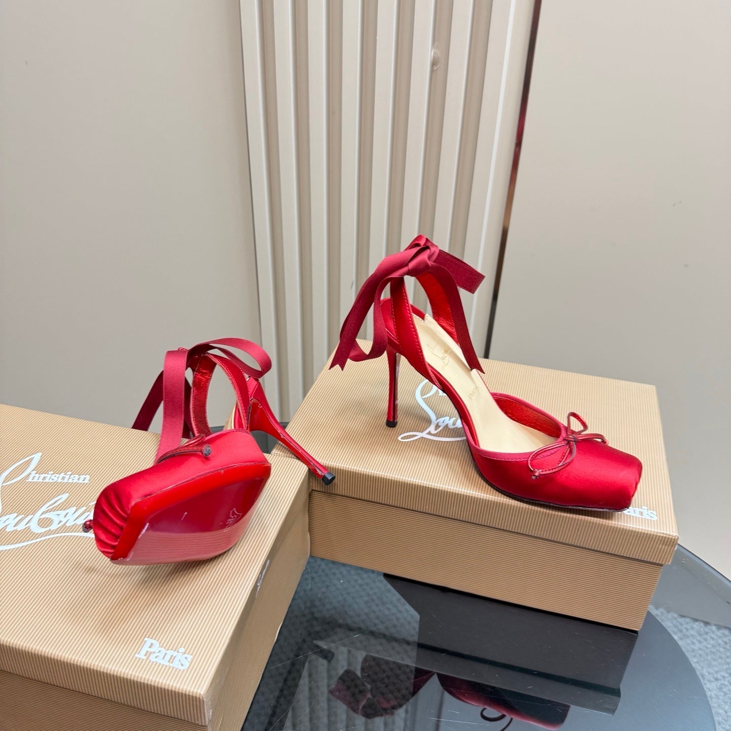 CL 25C Cassia Lace Up 100mm Black Silk 215858