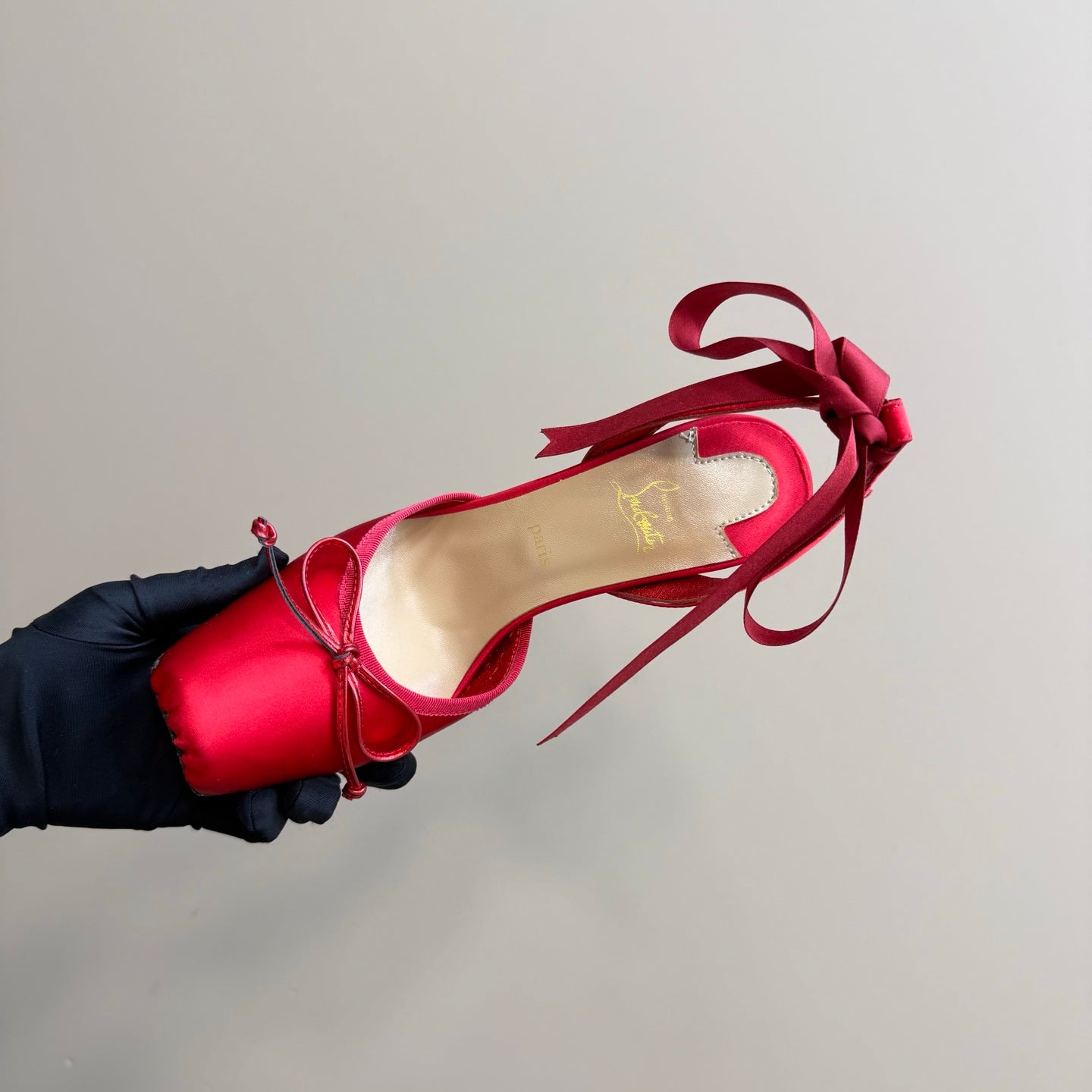 CL 25C Cassia Lace Up 100mm Black Silk 215858