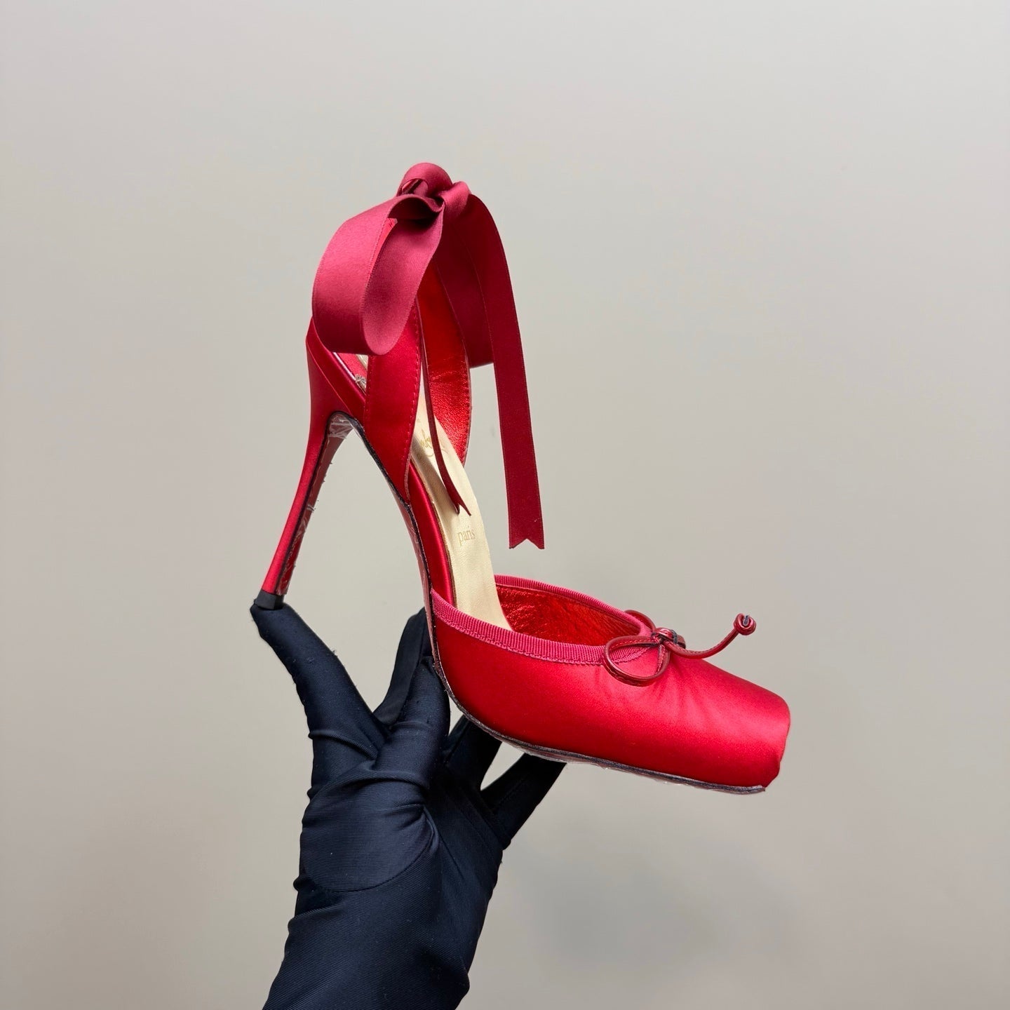 CL 25C Cassia Lace Up 100mm Black Silk 215858