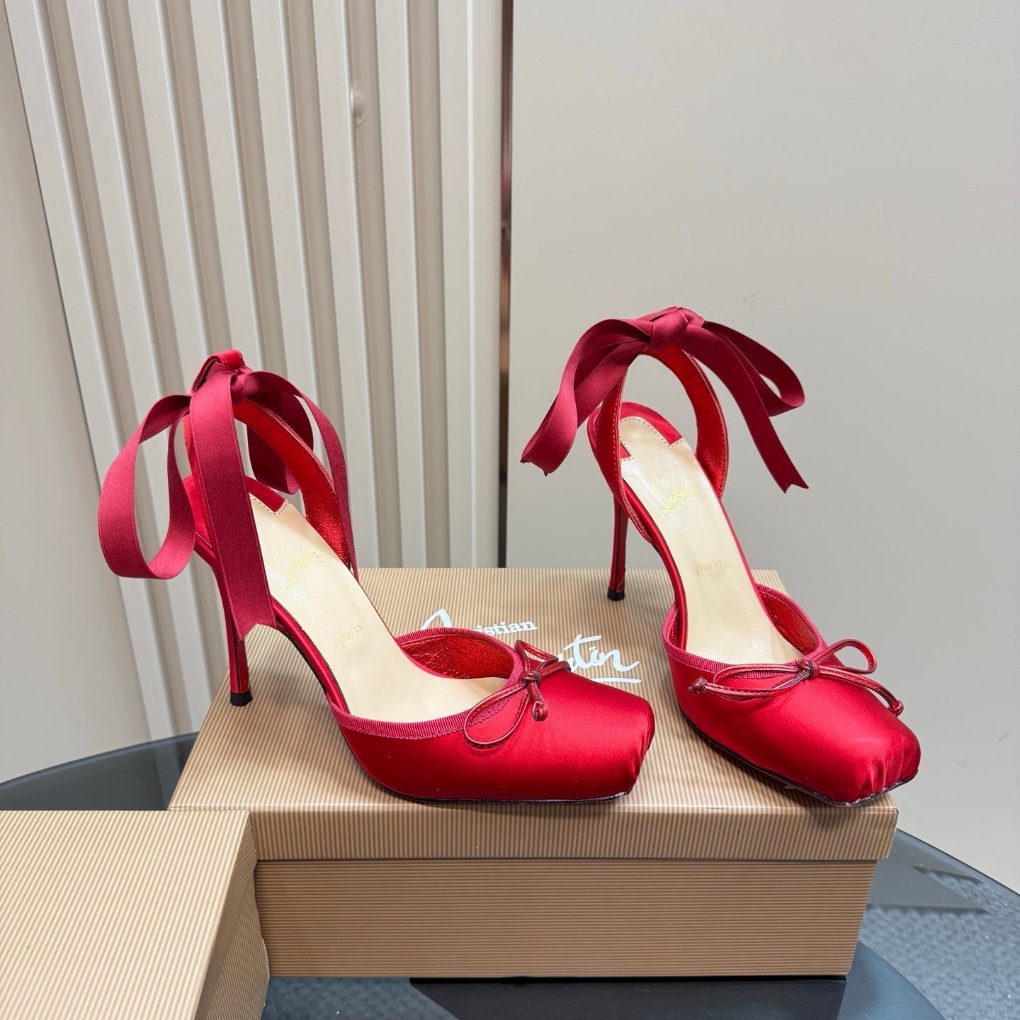 CL 25C Cassia Lace Up 100mm Black Silk 215858