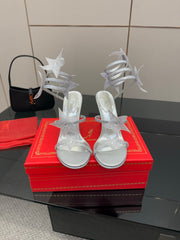 RC Sandals 9.5cm Sliver Rhinestone Silk 302584