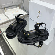 CD D-Wave Sandal In Black Cowhide 100755
