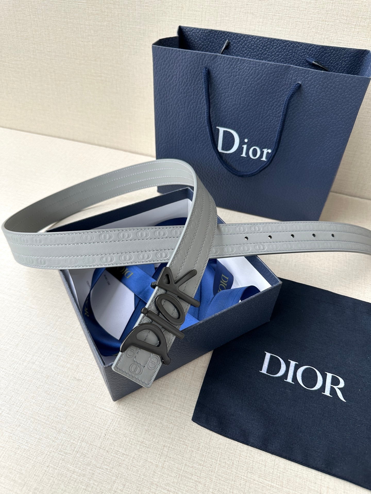 Dior 2026 Oblique Cosmo Reversible Belt 35mm Leather