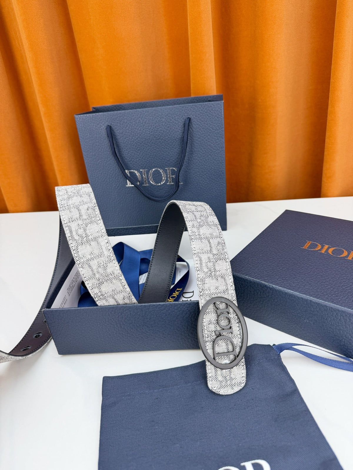 Dior 2026 Oblique Oval Logo Buckle Belt 35mm Canvas