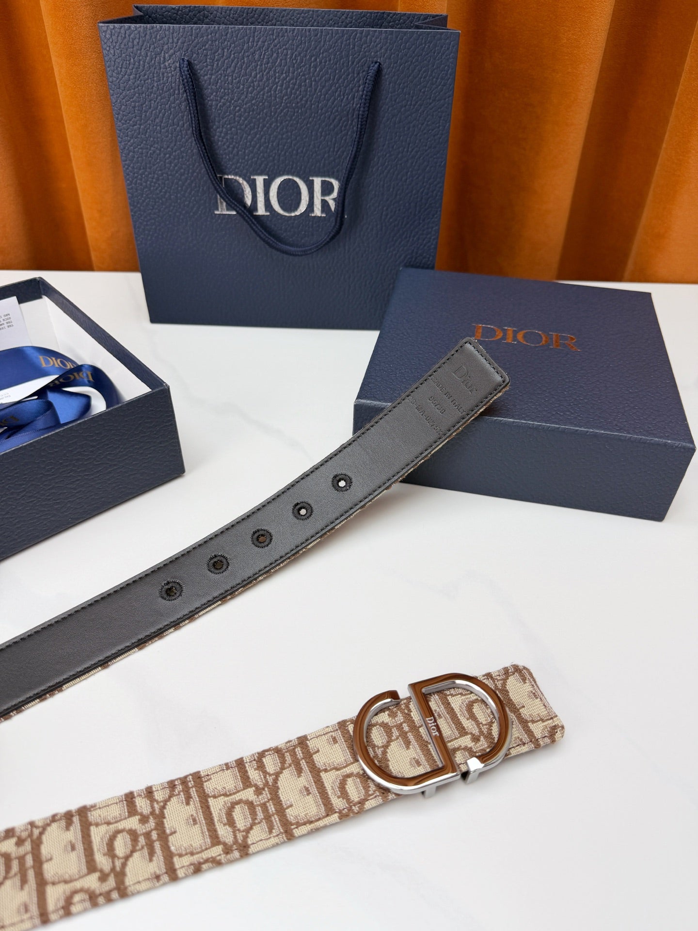 Dior 2026 Oblique Reversible Belt 35mm Canvas