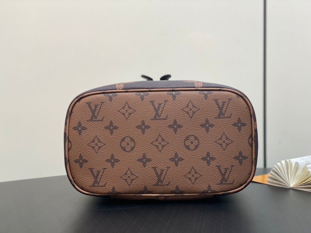 LV Nice BB Bag 24cm Brown Canvas Cowhide 320699