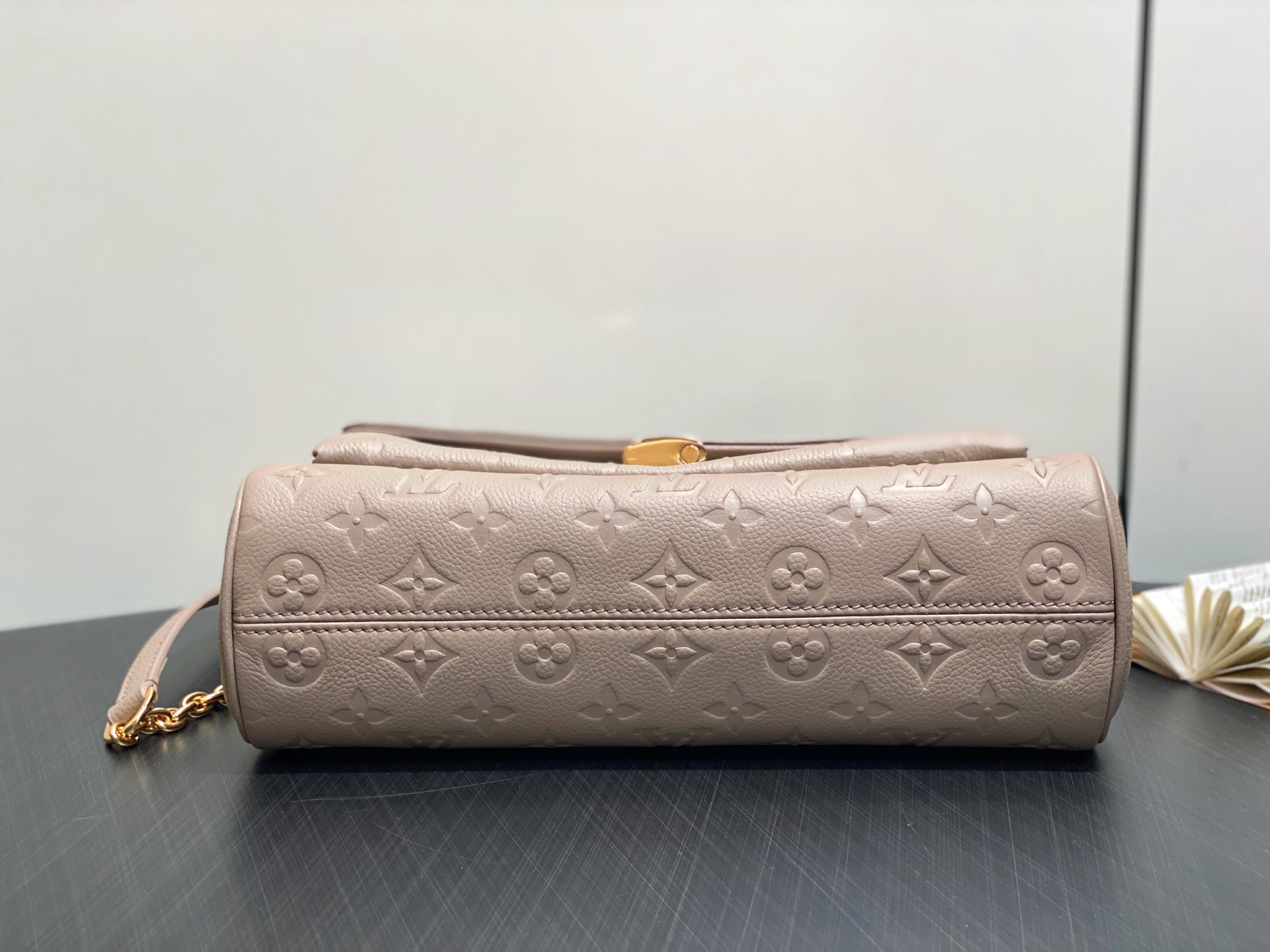 LV Anytime Flap Bag 29.5cm Dark Beige Calfskin