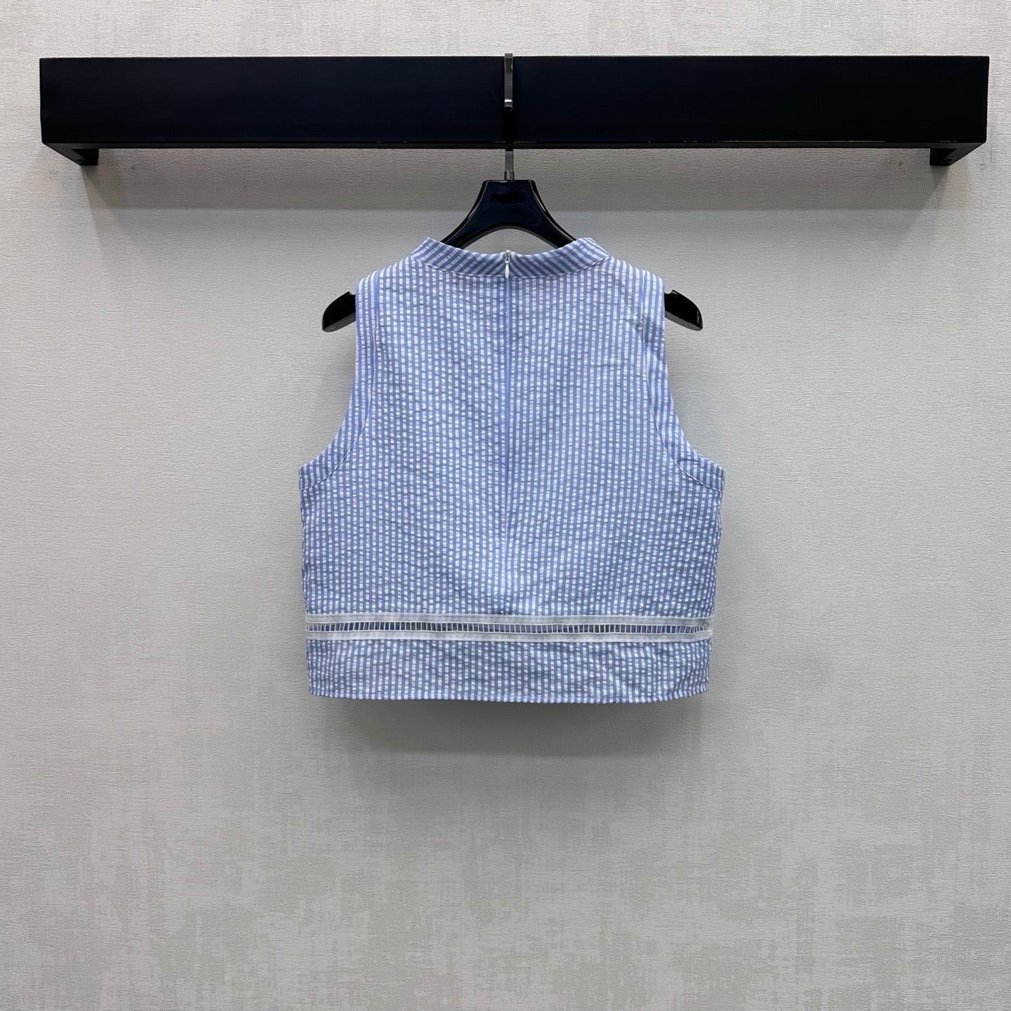 Miumiu 2026 Striped Vest And Skirt Set Blue Cotton 558600