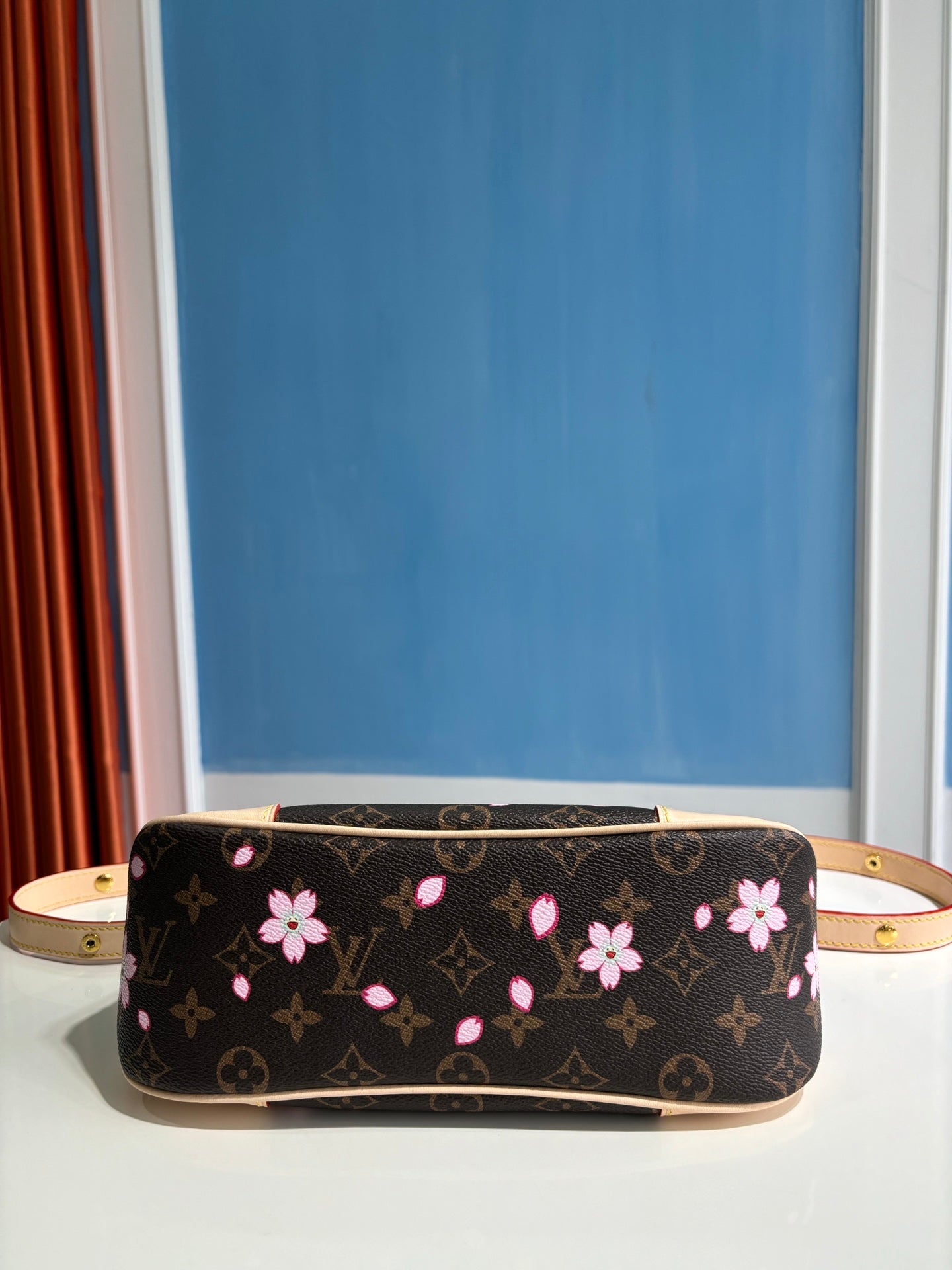 LV x TM Boulogne PM 29cm Sakura Brown Cherry Blossom Monogram Canvas