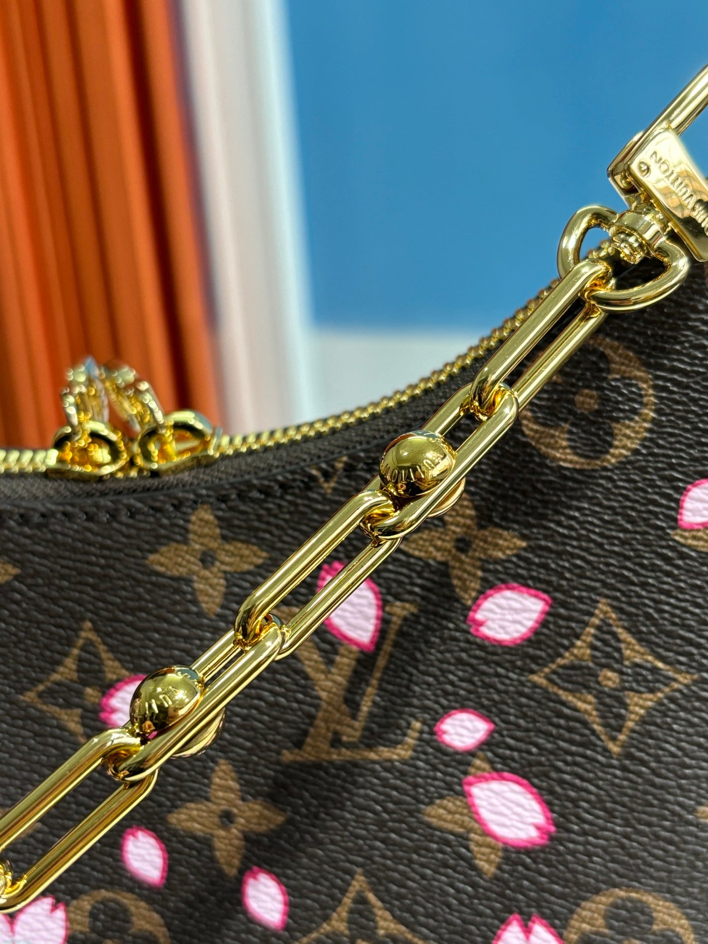 LV x TM Boulogne PM 29cm Sakura Brown Cherry Blossom Monogram Canvas