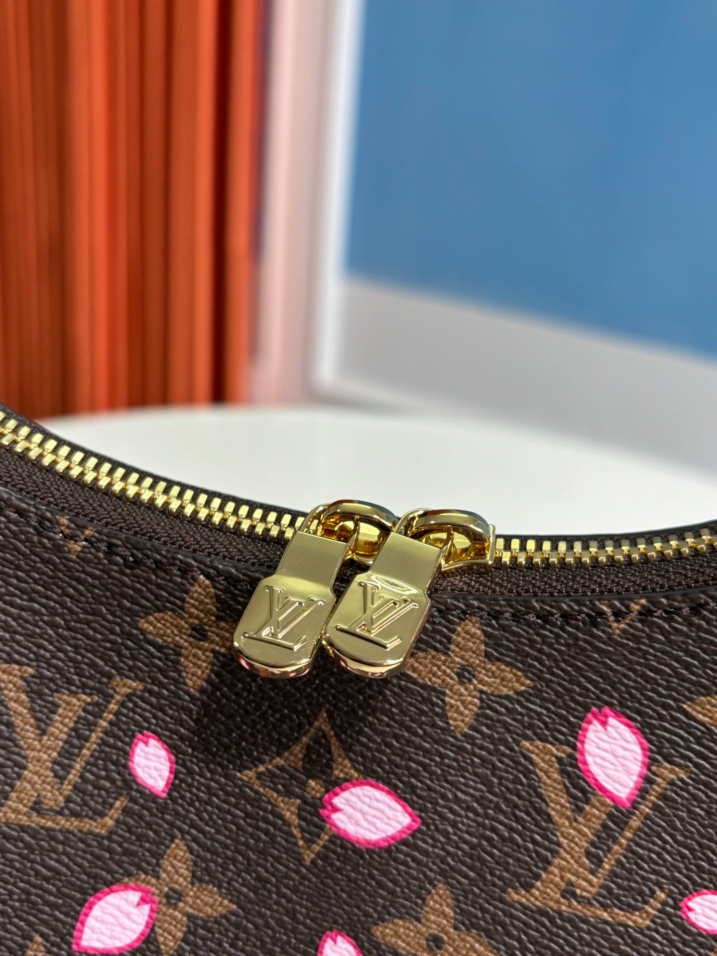 LV x TM Boulogne PM 29cm Sakura Brown Cherry Blossom Monogram Canvas