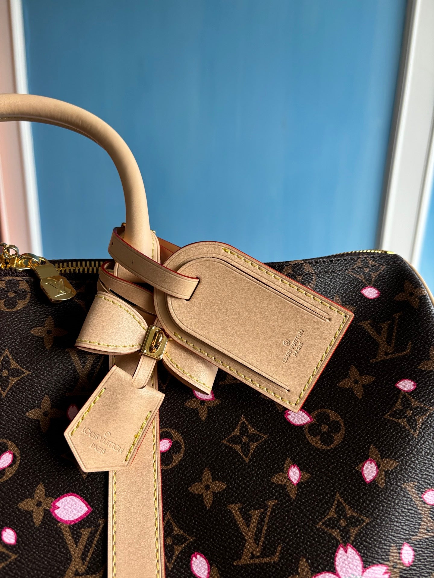 LV x TM Keepall Bandoulière 45cm Sakura Brown Monogram canvas