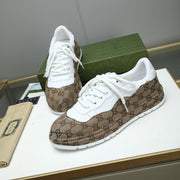 GG Men's Sneaker White Brown Cowhide 587322
