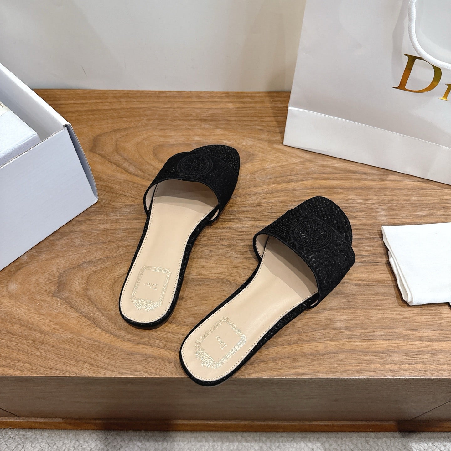 Dior 2026 Medaillon Slide Sandal Denim Leather 911151