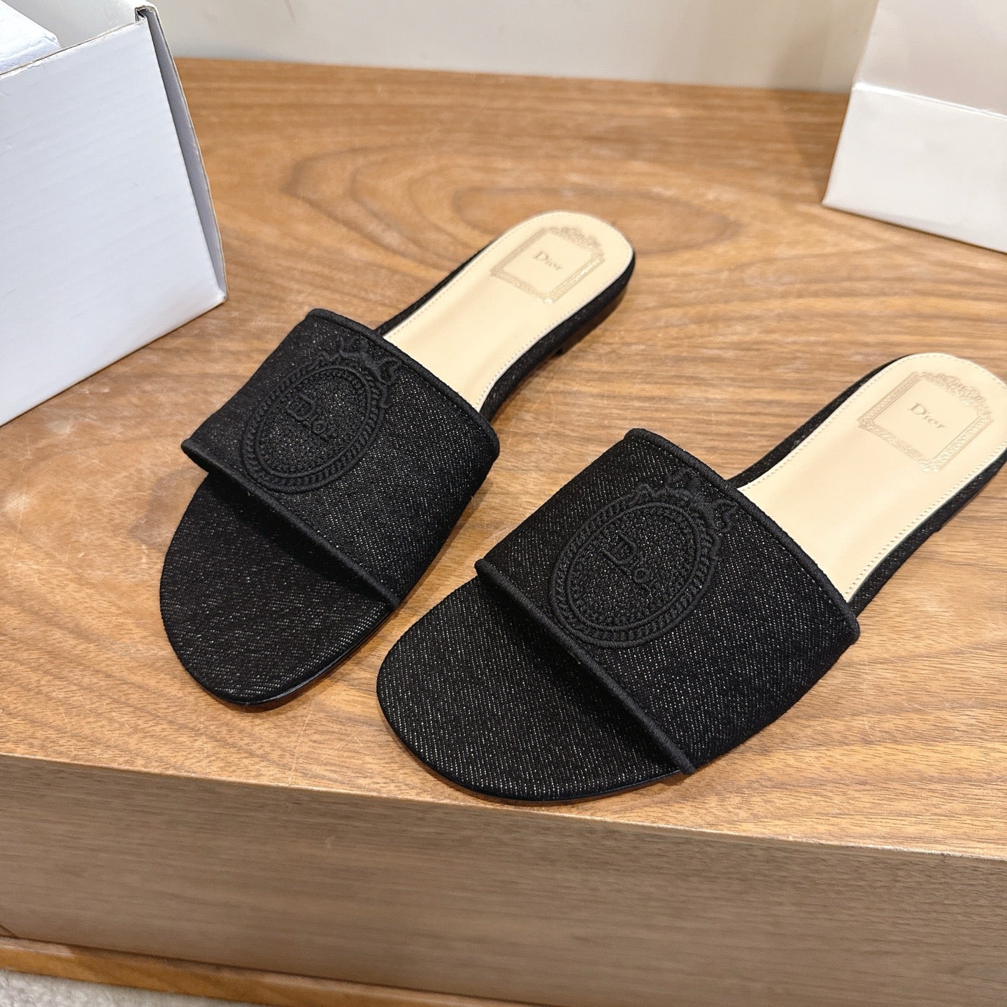 Dior 2026 Medaillon Slide Sandal Denim Leather 911151
