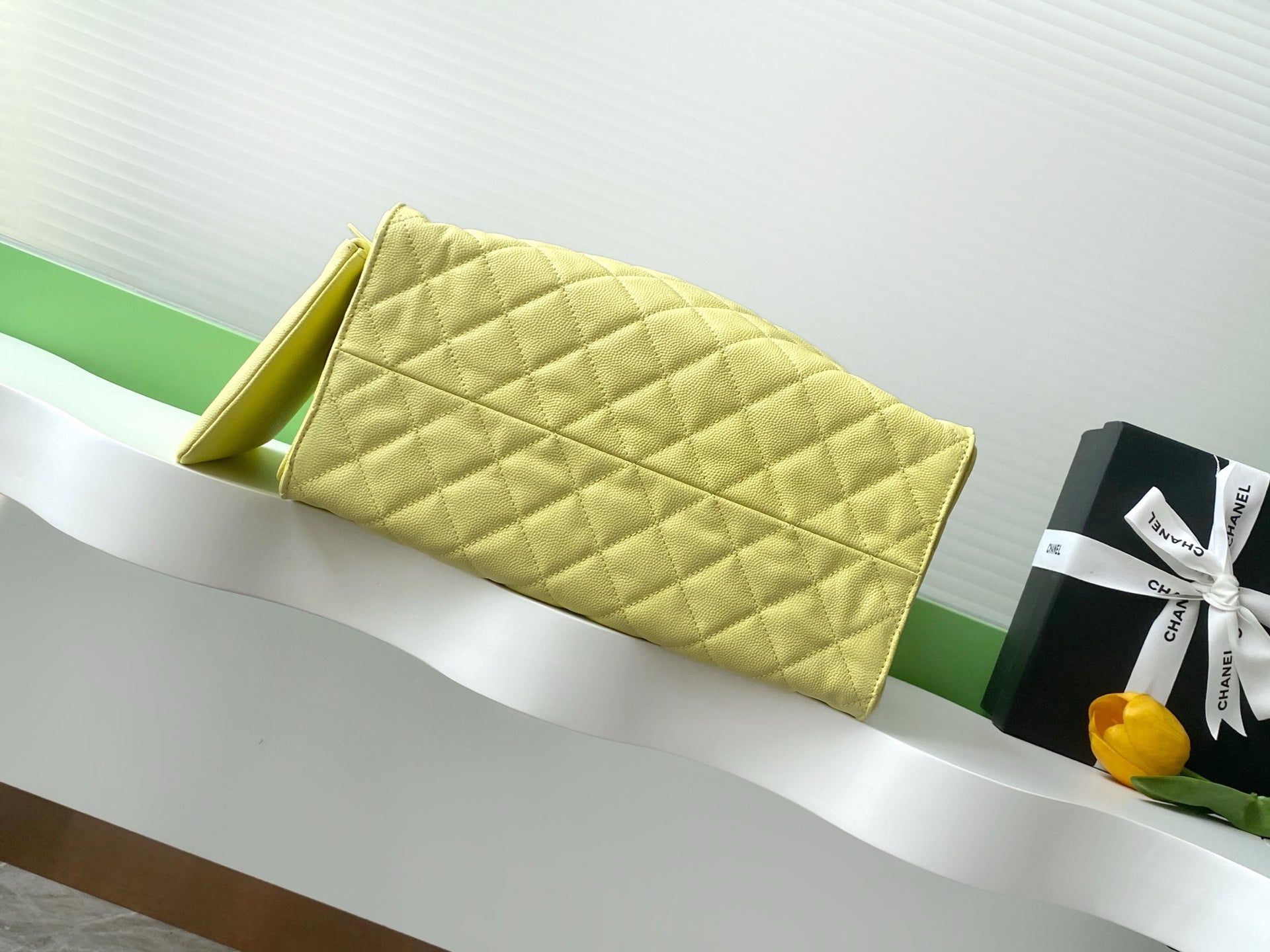 CC 25C Hobo Bags 40cm Lime Grained Calfskin