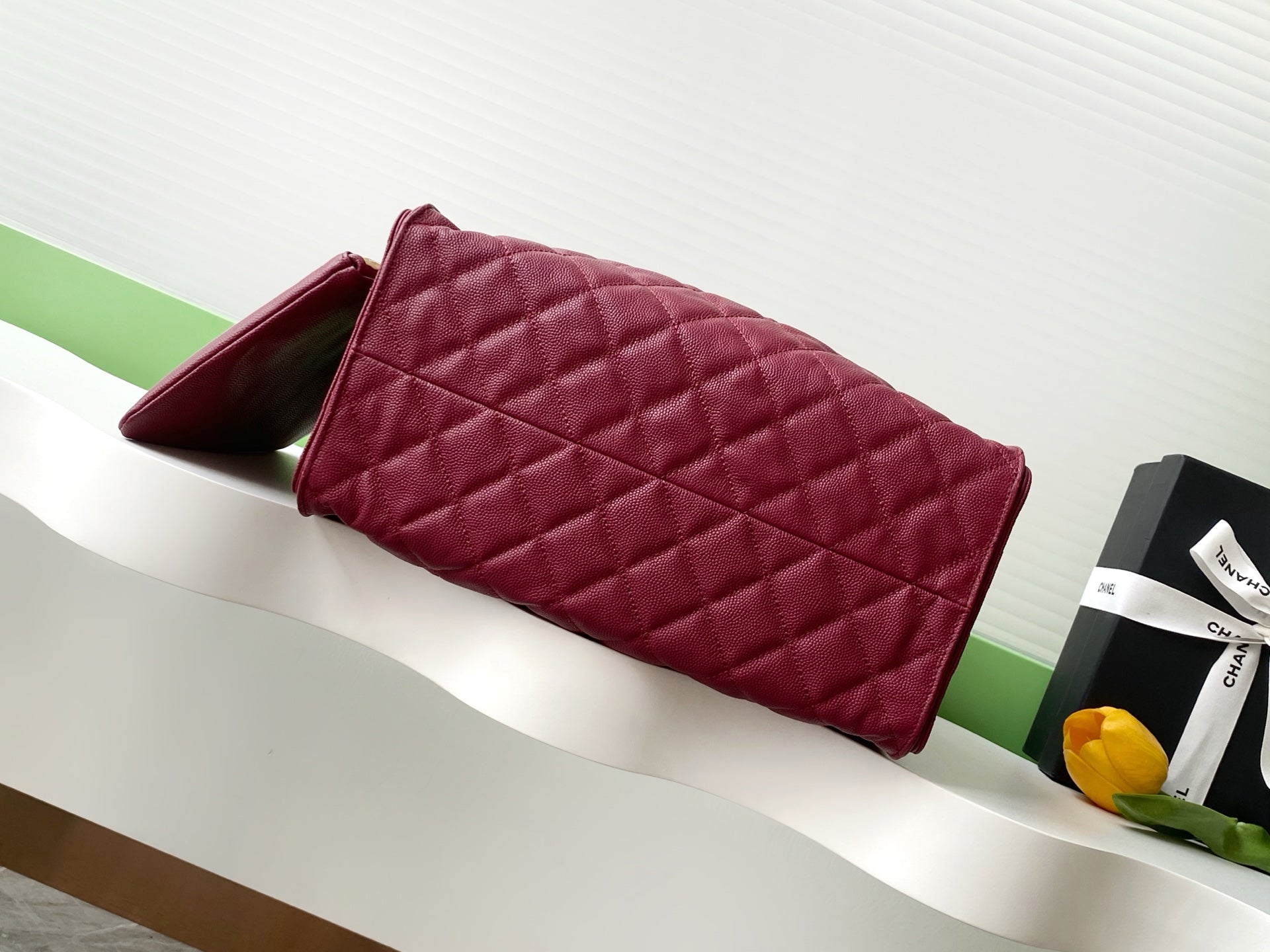 CC 25C Hobo Bags 40cm Dark Red Grained Calfskin