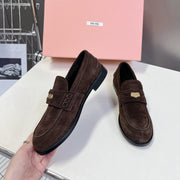 Miu Loafers Vintage Dark Brown Suede
