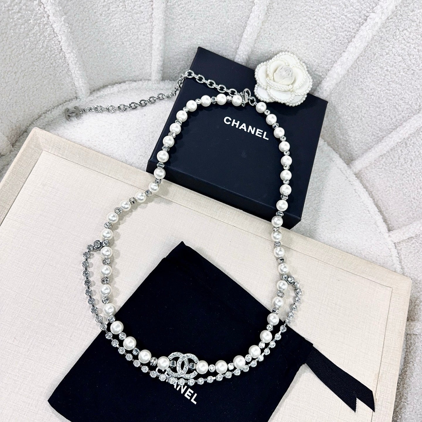 Chanel 2026 Pearl Rhinestone Chain Belt