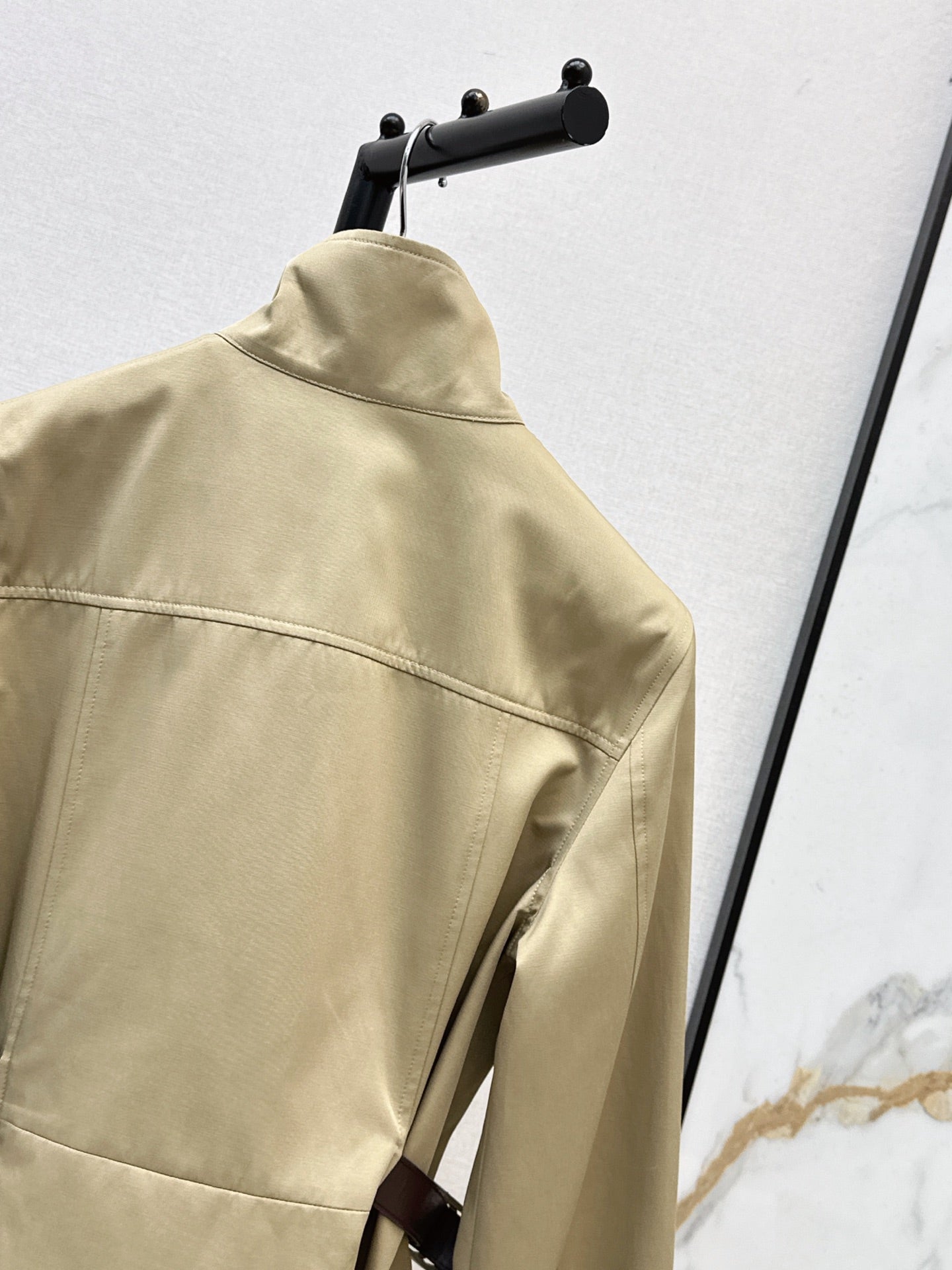 Dior 2026 Mid-Length Trench Coat with Double-Sided Leather Belt Cotton 776504