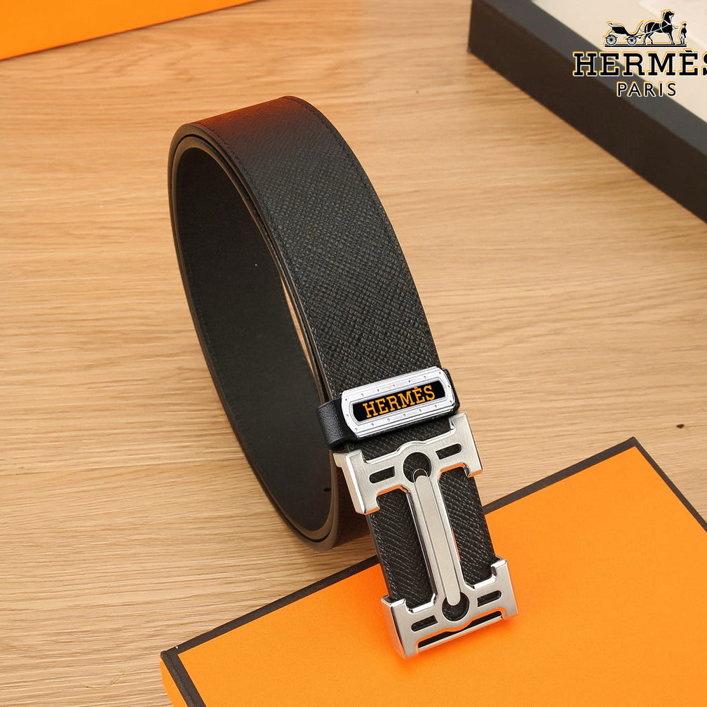 HM Constance Belt 38mm Black Togo Leather 619663