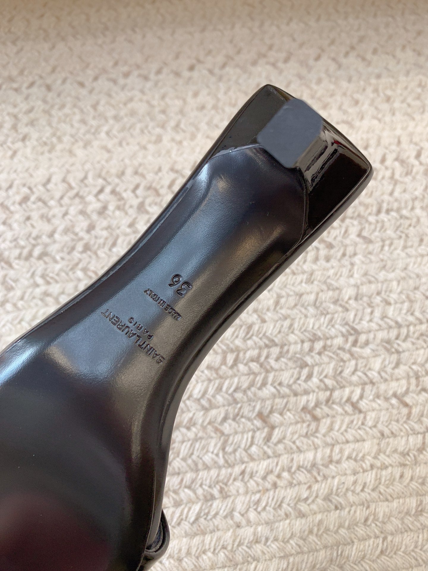 HIGH MULES WITH SQUARE TOE IN BLACK SMOOTH CALFSKIN