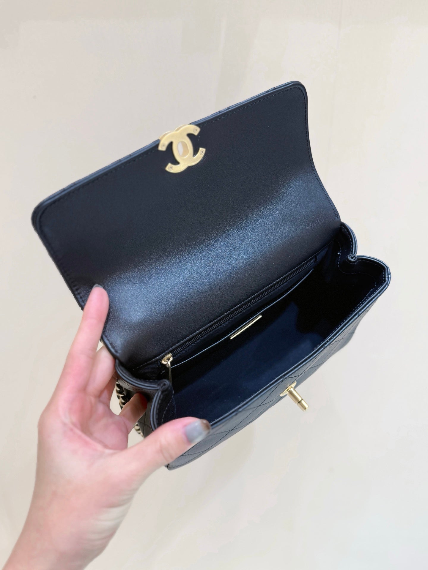 Chanel 2026 Double Straps Bag 22.5cm Black Lambskin