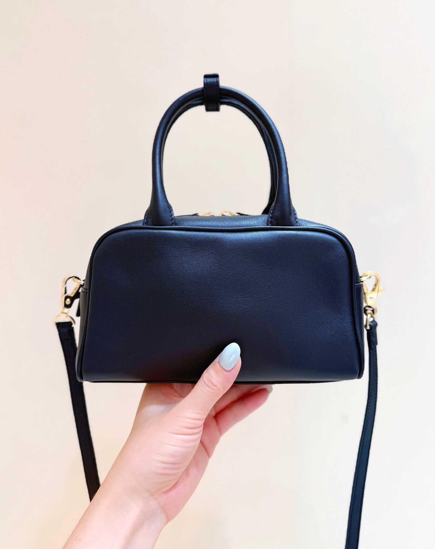 Chanel 2026 Retro Mini Bowling Bag 21cm Black Calfskin