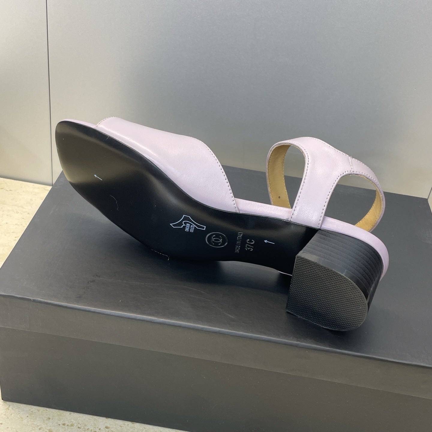 CC 26 Heeled Sandal 45mm Purple Beige Sheepskin 607475